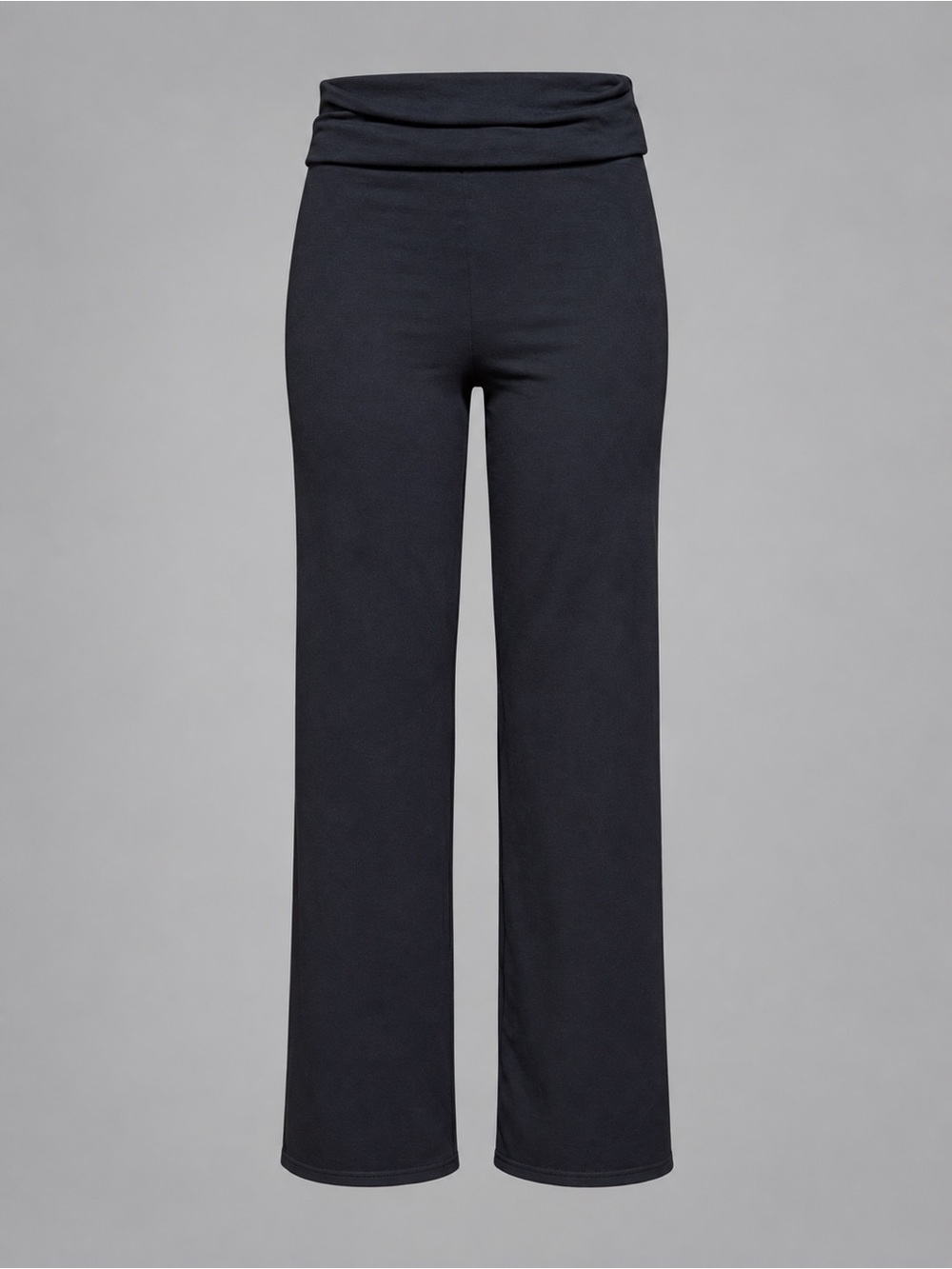 H&M Divided Black Pants Size S Fold Over Waist Wide Leg Stretch Pull On